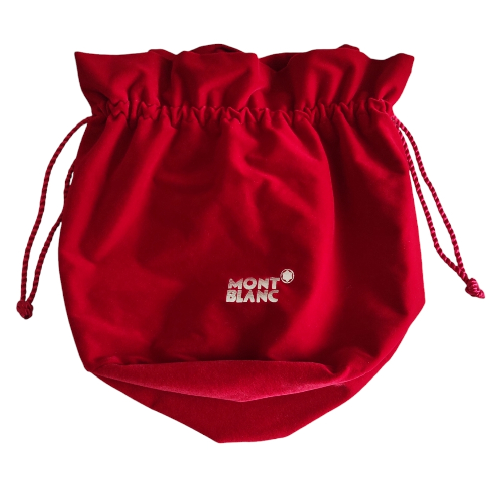 Montblanc Red Velvet Pull String Cinch Duster Bag